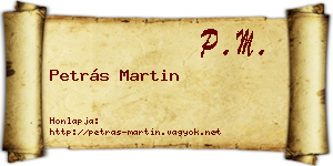 Petrás Martin névjegykártya